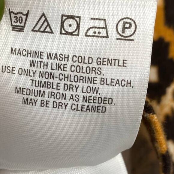 Anthropologie Mock Neck Top Pullover Animal Leopard Print Short Sleeve Brown XS - Picture 5 of 5